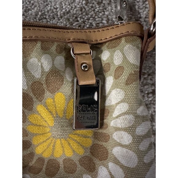 Retro Relic Floral Shoulder Bag With Brown & Yellow Daisies Baxk Zipper - Picture 8 of 8